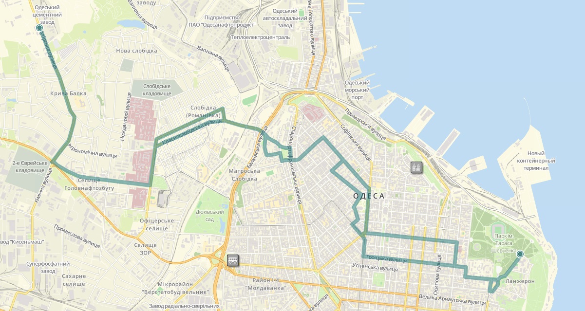 Карта евпатории автобус